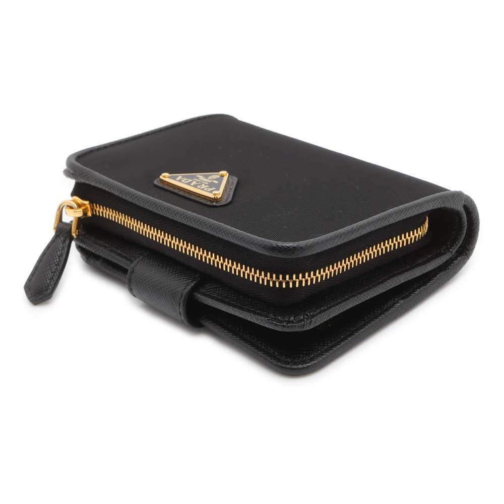 Prada bi fold wallet black
